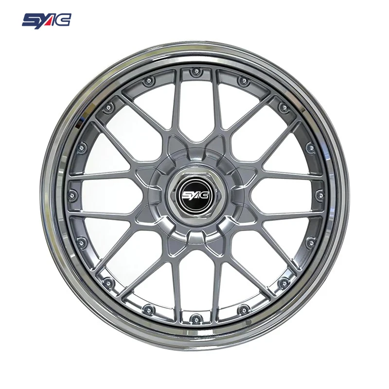 SYAC High Quality 2-piece Customization Aluminium Alloy Forged Wheel Chromed 18-24 Inch Multiple Spoke Wheels