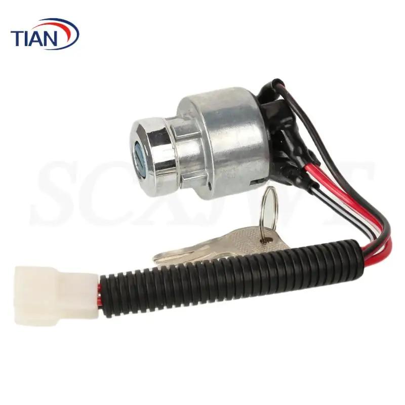 Universal 4 Wire Ignition Key Switch Durable Ignition Lock Replacement for Mini Motorcycle Scooter