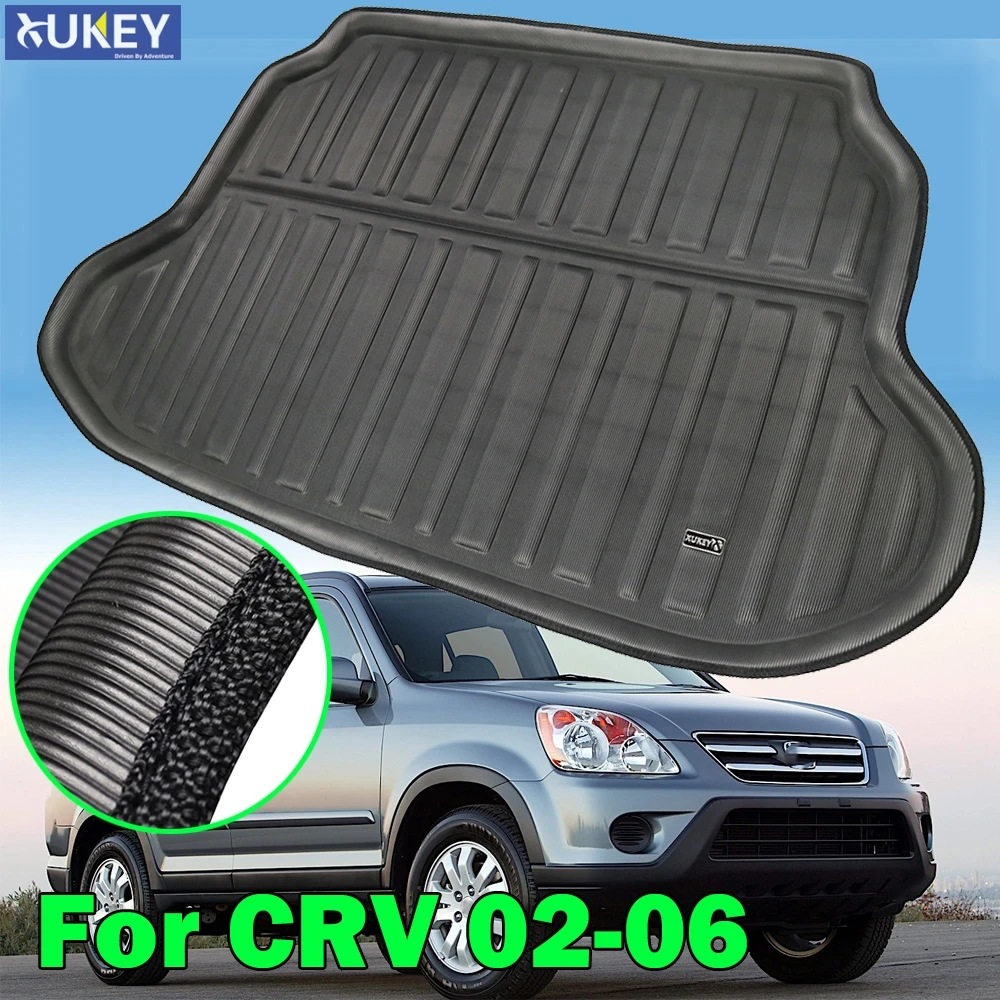 Car Rear Trunk Liner Cargo Boot Mat Floor Tray Protector Carpet Mud Kick Pad For Honda CR-V CRV 2002 2003 2004 2005 2006