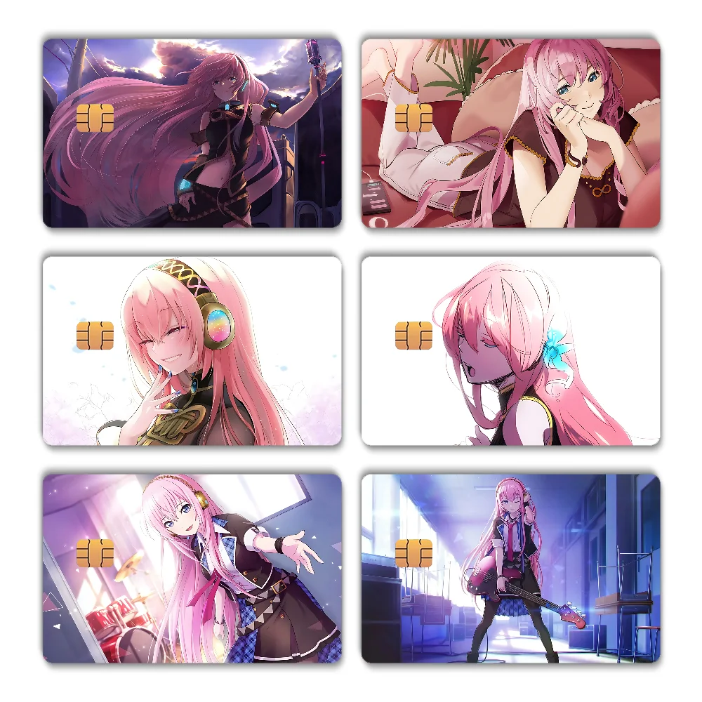 Megurine Luka Chart Stickers Sticker Skin Film Cover For Small Chip Credit Debit Card Bus Card HT12