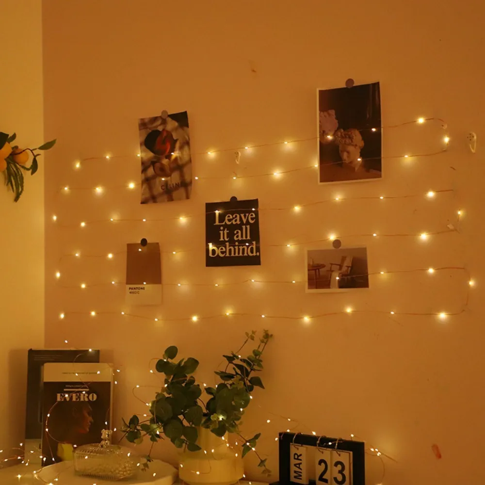 1 szt. 100 LED Lampki druciane na druciku miedzianym, zasilane energią słoneczną, 8 trybów świecenia, odpowiednie na wesela, do wnętrz, na festiwale, do sypialni