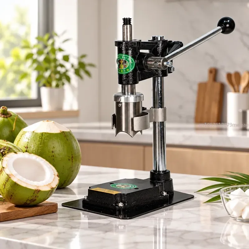 Manual Stainless Steel Coconut Lid Opener Commercial Kitchen Tool Heavy Duty Shell Cracker For Restaurant Bar Home Use