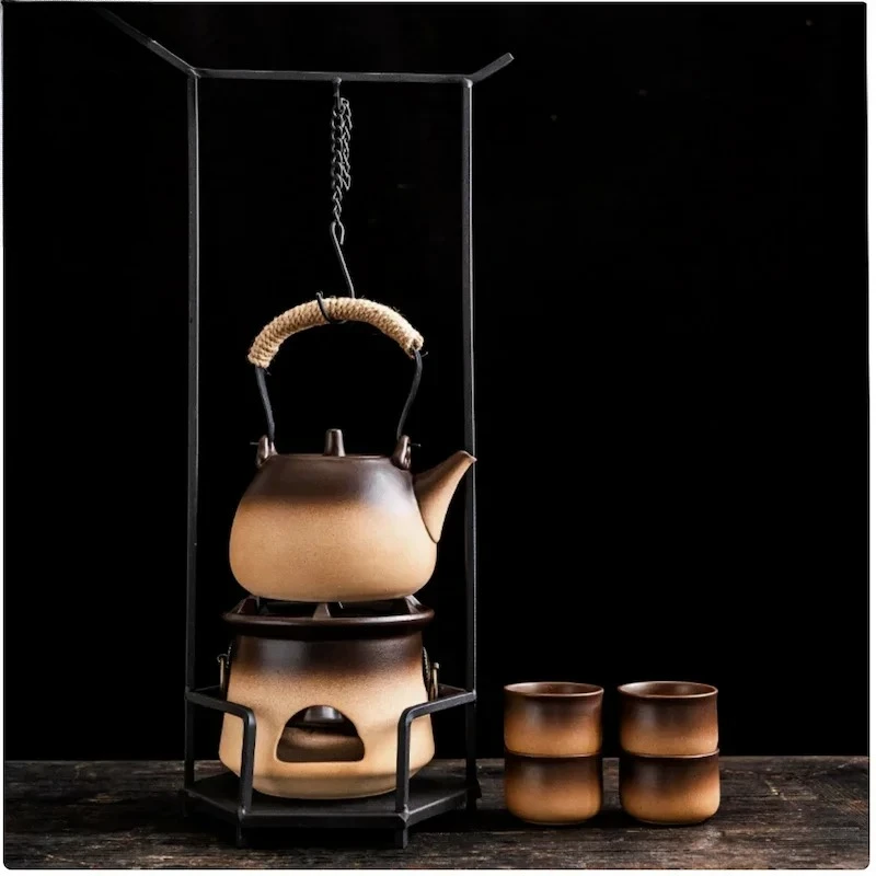 

Outdoors teapot warmer Portable Clay alcohol charcoal tea stove Ceramic charcoal burner Kungfu tea Stove Zen teaware tea pot set
