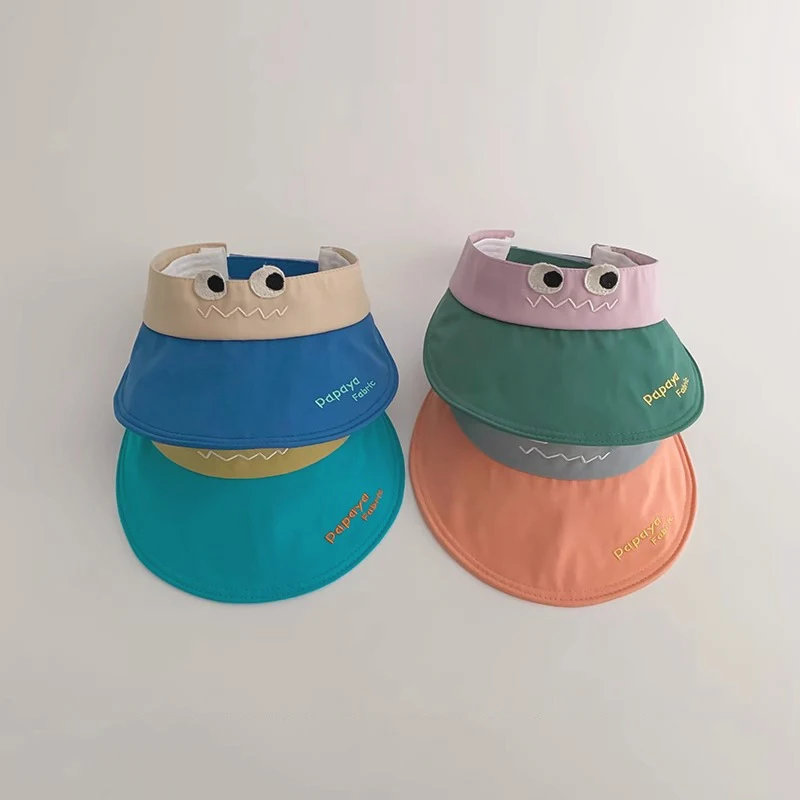 

Children's Visors Cartoon Fashionable Verstaile Cute Kawaii Empty Top Visor Summer Large Brim Outdoor Seaside Sun Protection Hat