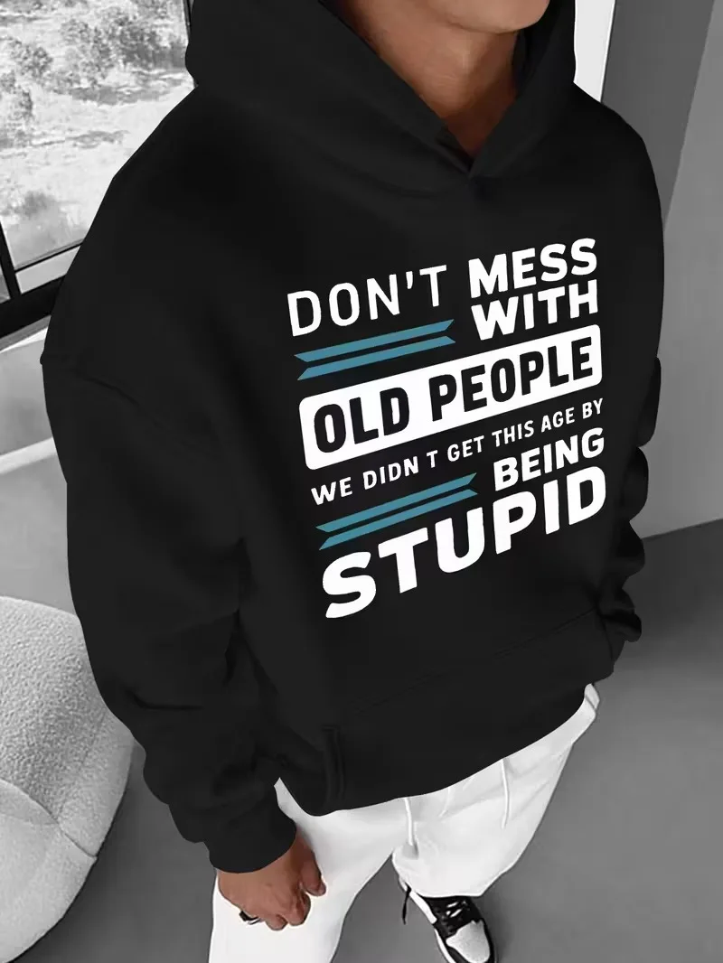 

Мужская толстовка свободного кроя с капюшоном, черный пуловер в уличном стиле, повседневная американская рубашка с капюшоном, подходит для рождественских подарков