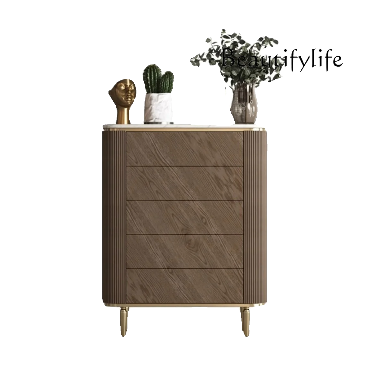 

Light luxury solid wood living room locker bedroom slate decoration modern simple designer style high sense