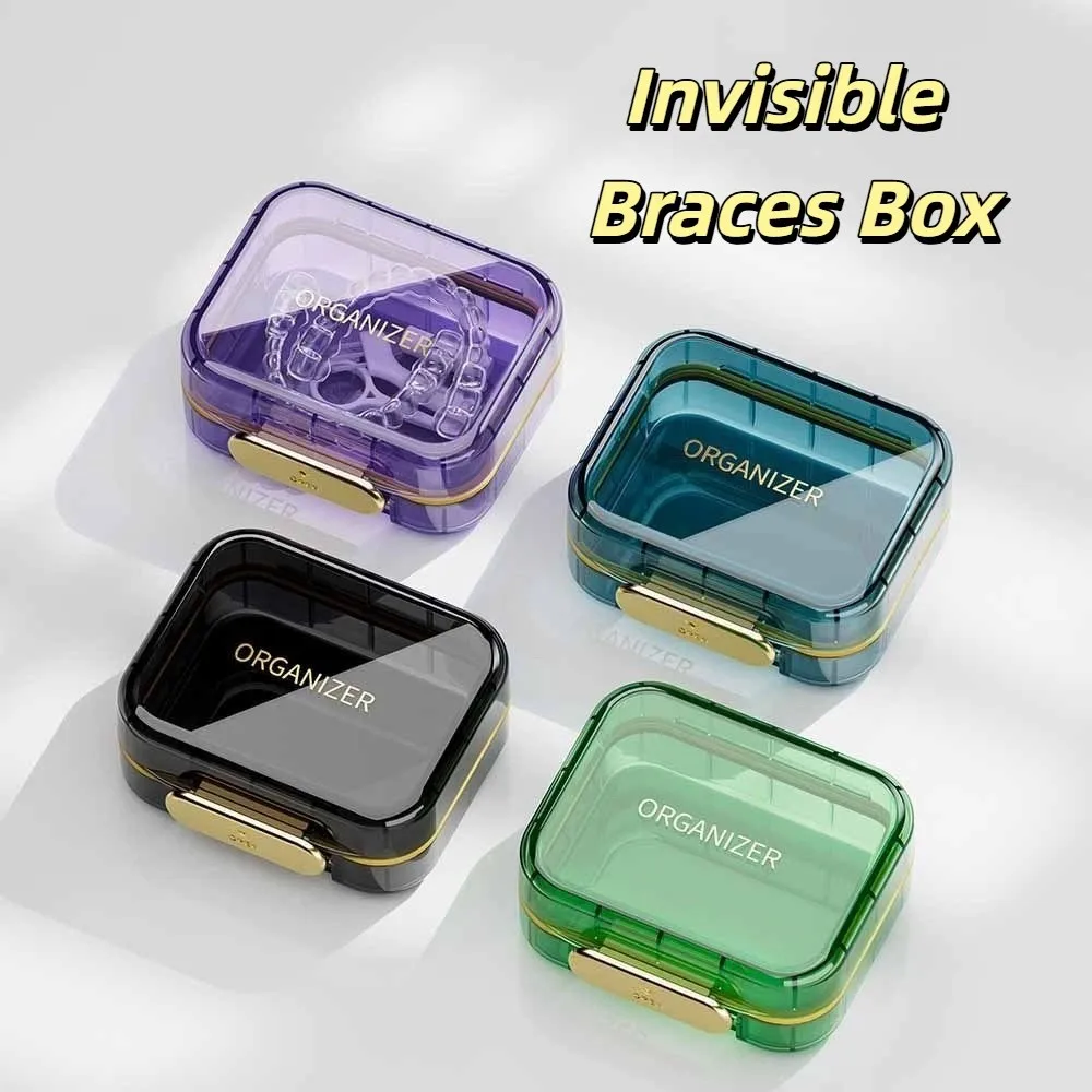 

Прозрачный невидимый футляр для брекетов, водонепроницаемый, большой вместимости, для хранения зубных протезов, портативный держатель для искусственных зубов