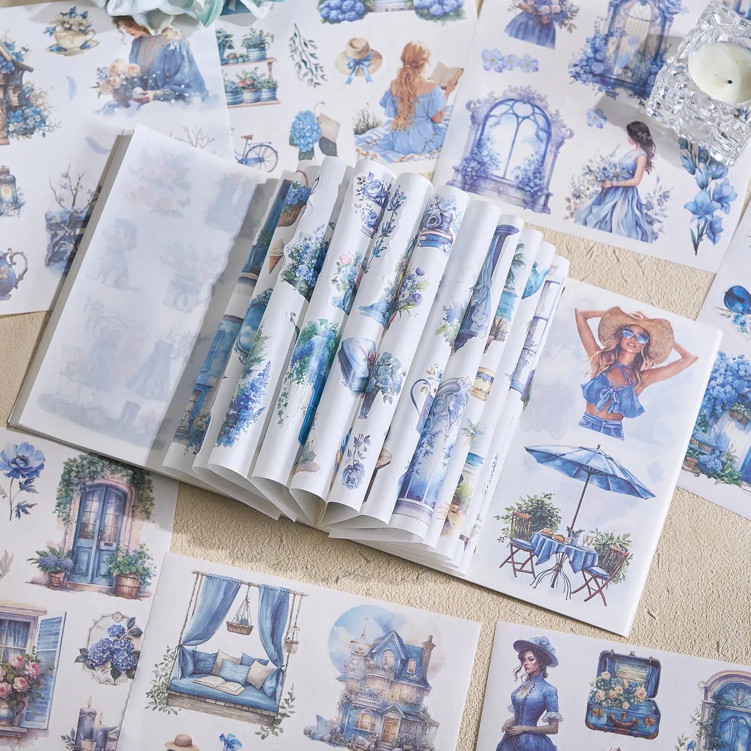 50 قطعة العالم حالمة يموت قطع ورقة ملصقات لا قطع اشي ورقة ملصق مائي جمع Ins-نمط المجلات المشهد المواد مذكرات الكولاج #4