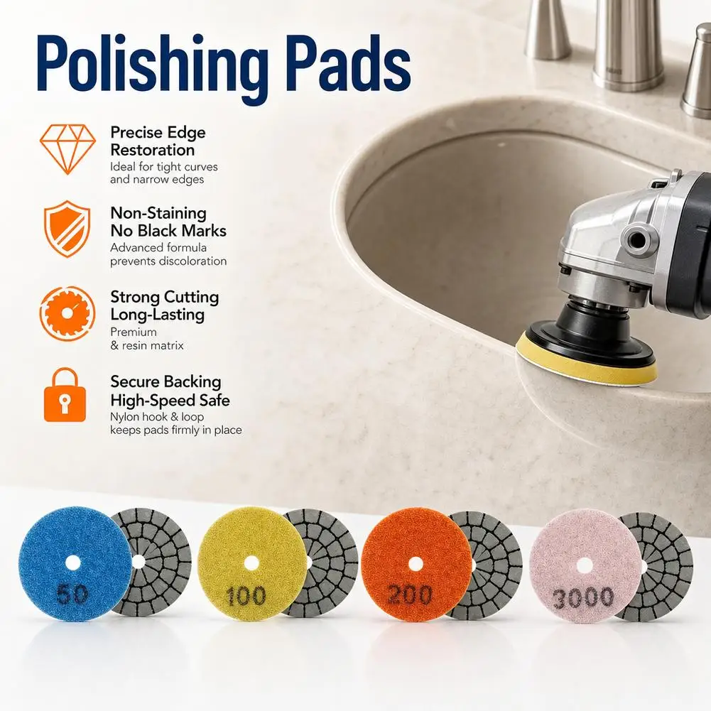 2-Inch Diamond Dry Polishing Pad 50mm Stone Marble Grinding Disc Shaping Tool For Irregular Surfaces