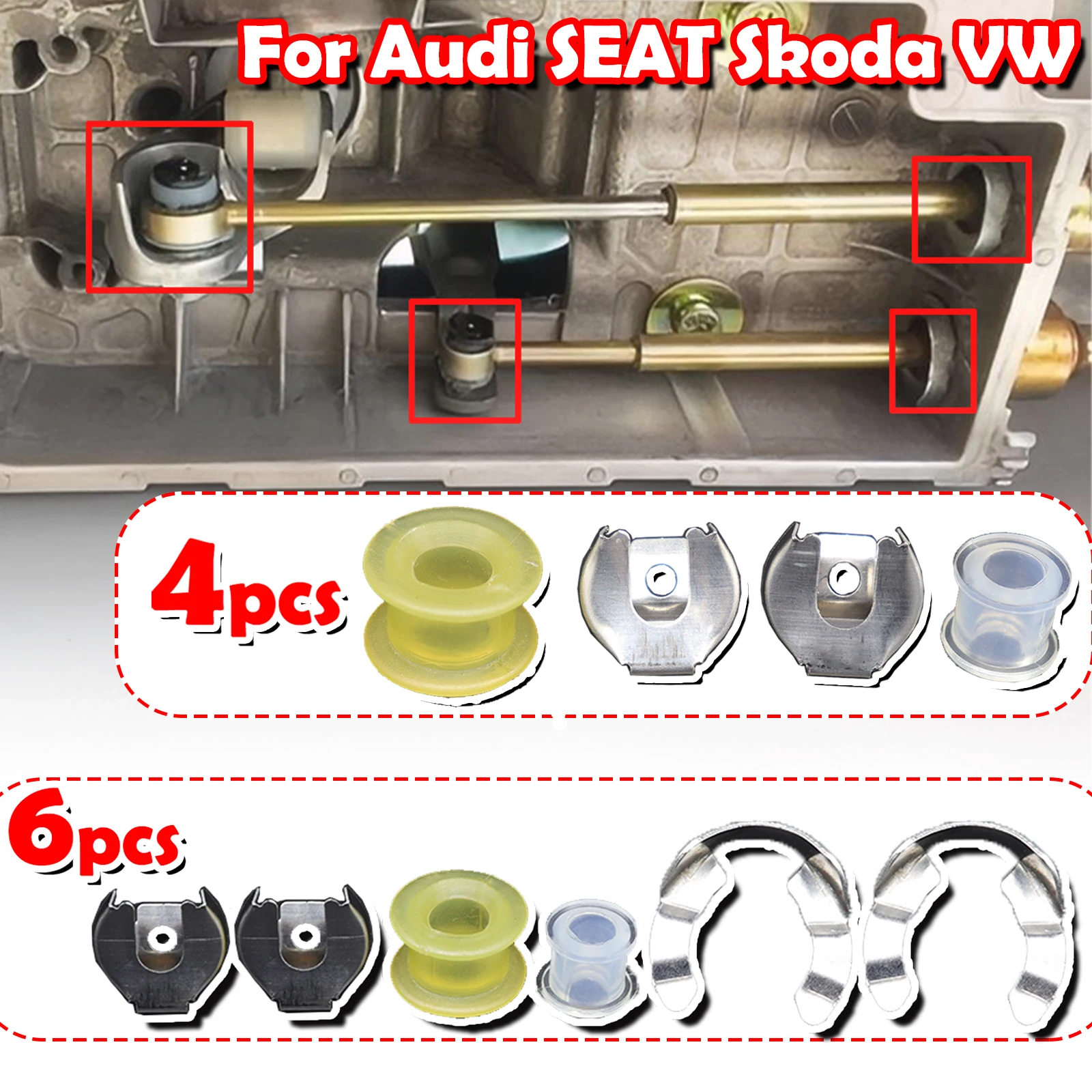 

MT Gearshift Cable Control Bushing Lock Washer End Rod Repair Kit For Audi SEAT Skoda VW Spare Parts Lever Linkage 1K0711265