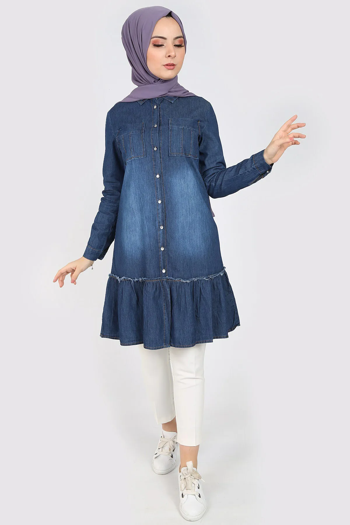 

Frilly Jeans Tunic-