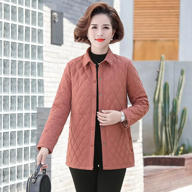 Middle-Aged Elderly Women Winter Padded Cotton-Padded Clothes Mother frivolous New Cotton-Keep Warm Ladies Jacket