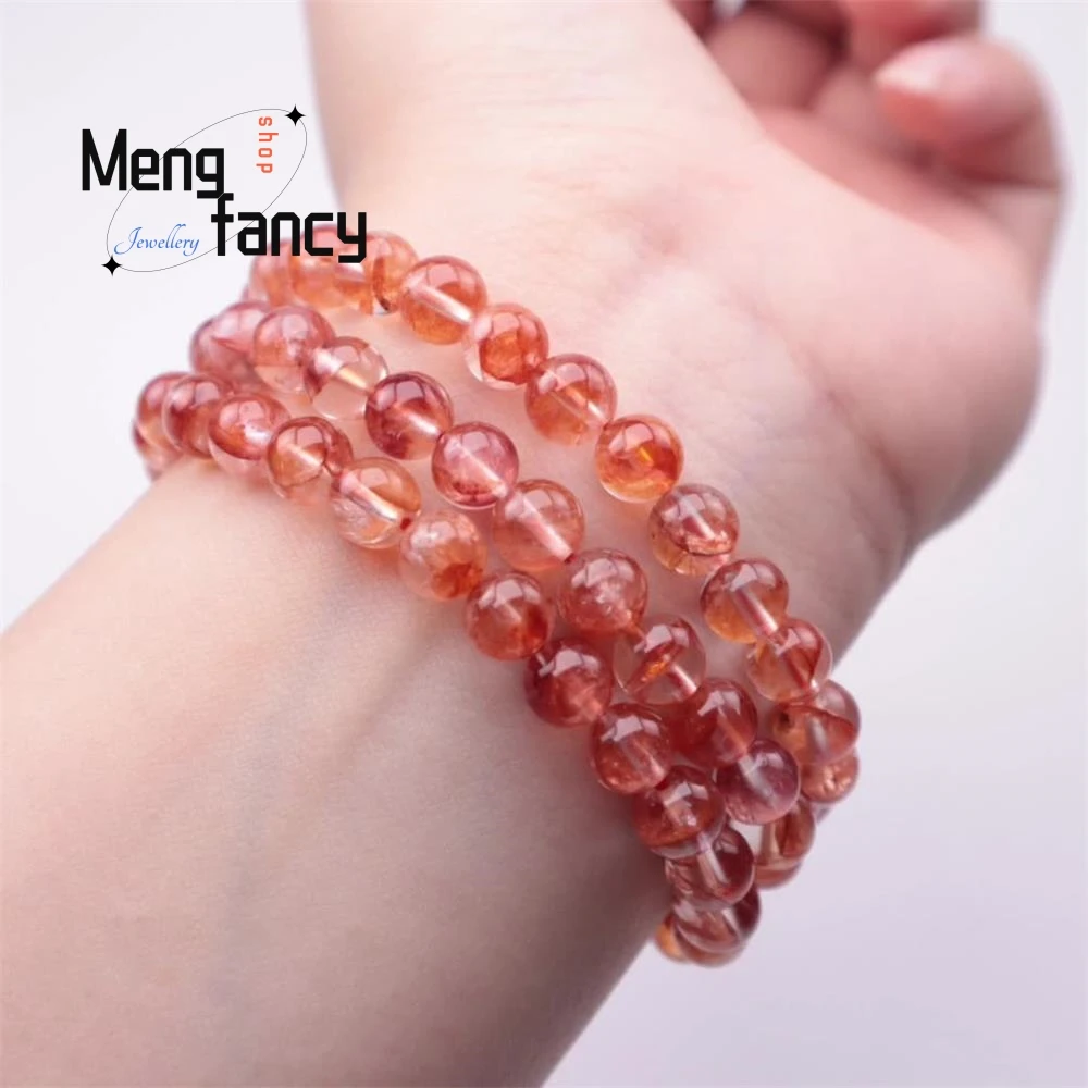 Pulsera de Triple bucle de flor de goma roja Natural, pulsera elegante Simple de alto grado, joyería fina de moda de lujo para niñas jóvenes, regalos de vacaciones