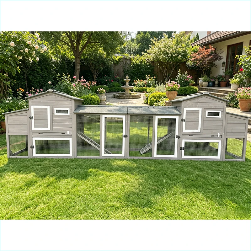 Chicken Coop for 15 to 25 Chickens Double Decker Modern Pet House Multifunctional Winter-Proof Water-Repellent Asphalt Roof