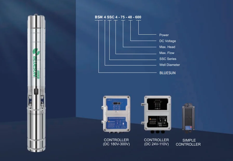 Hot selling：Bluesun High Quality 300M Solar Water Pump 530V 3000W Solar Water Pump System for Agriculture Irrigation