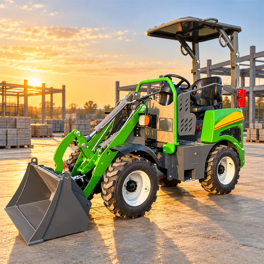 Small Electric Front Loader with 0.6 Ton Rated Load, 2175mm Maximum Lift Height and Hydraulic Steering for Municipal Maintenance