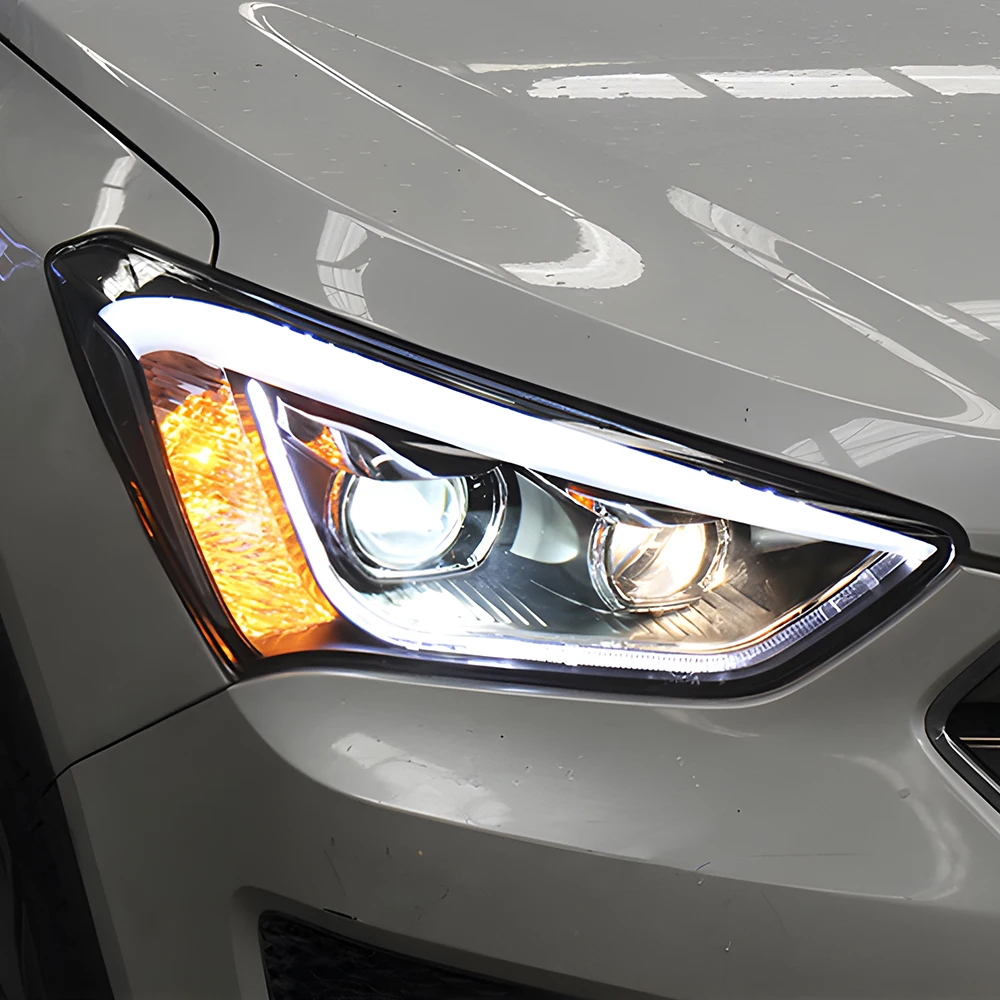 For For Hyundai Santa Fe Ix45 2013-2016 Car Front Light Upgrade High Quality LED Auto Headlight Bifocal Lens Assembly Accessorie