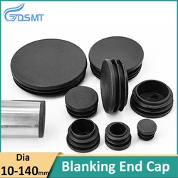 Round Plastic Blanking End Cap Black Tube Pipe Inserts Plug Chair Table Feet Cap Tube Pipe Insert Plug Decorative Dust Cover