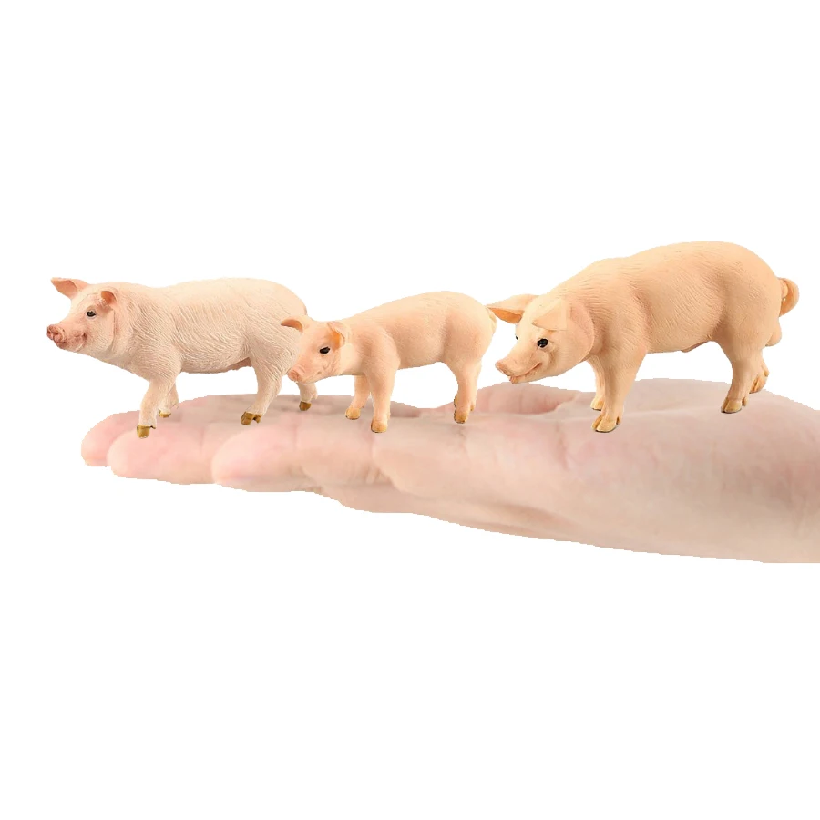 Simulato fattoria pollame animali maiale scrofa famiglia Set modello figurina Home Decor Action Figures adorabili giocattoli educativi artigianali per bambini