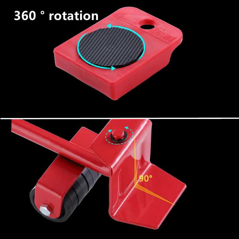 Furniture Moving Transport Roller Set Removal Lifting Moving Tool Set Wheel Bar Mover Moving Heavy Stuffs Device Hand Tool image 5
