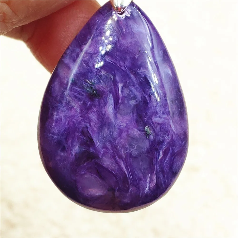 Natural Charoite Beads Pendant Jewelry Women Man Cube Gemstone Purple Russia Charoite Fashion Square Beads Jewelry AAAAA 4