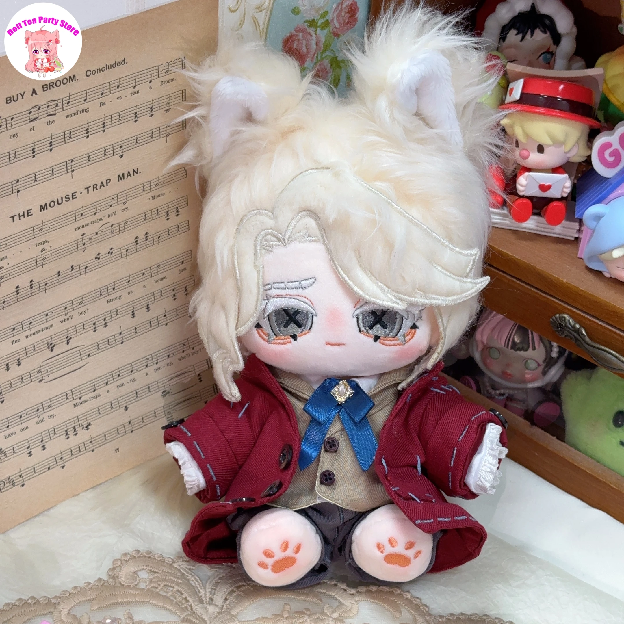Anime Identity V Frederick Kreiburg Attributo Bel Ragazzo Peluche Corpo della bambola Vestire Vestiti Peluche Giocattoli Regalo di compleanno 20 cm
