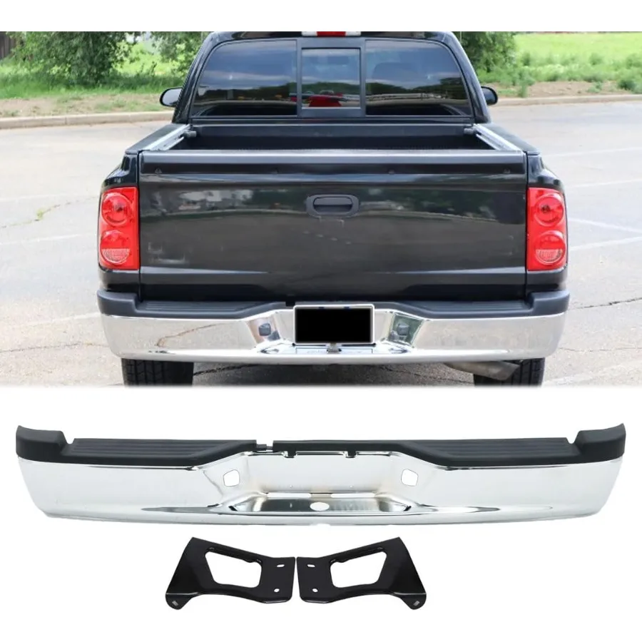 مجموعة المصد الخلفي متوافقة مع مركبات دودج داكوتا 20052011 رام داكوتا 2011 هيكل فولاذي متين مع كروم