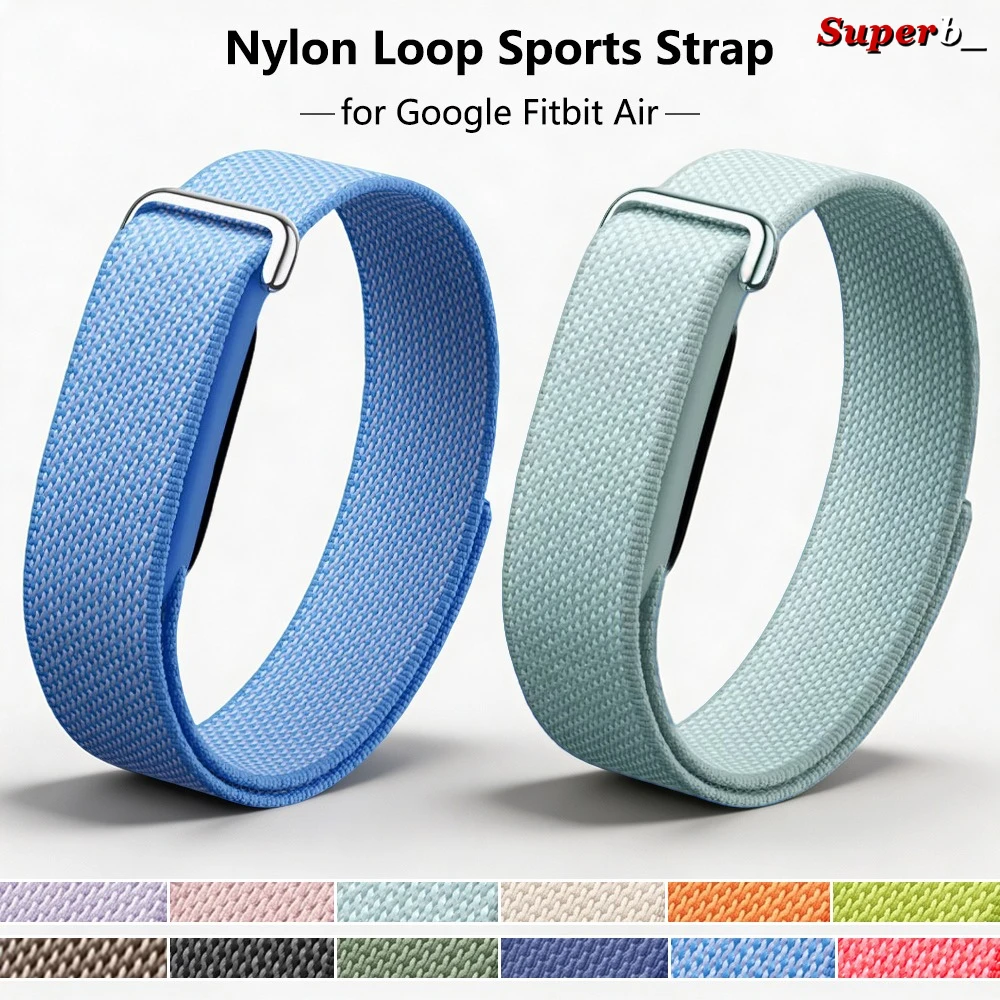 Geripptes Nylon-Sportuhrenarmband für Google Fitbit Air Armband, atmungsaktives Armband für Männer und Frauen, Ersatz-Zubehör