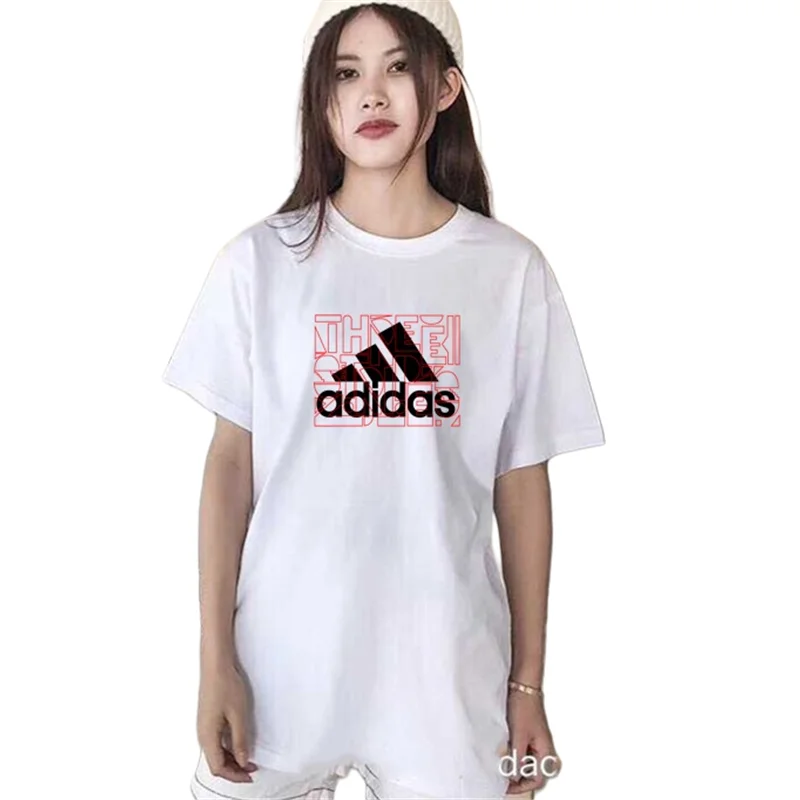 アディダス 932159 # コットンプリントラウンドネック半袖TシャツオリジナルオディールショートT(M--5XL)ブラックカラー