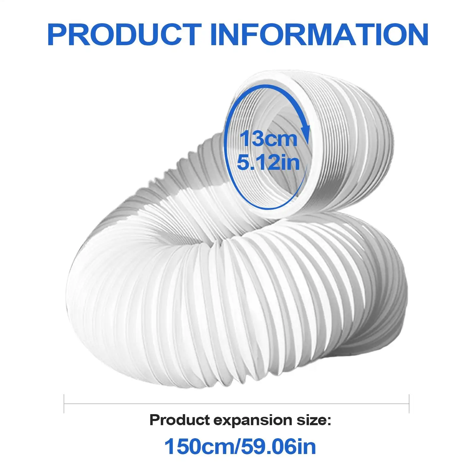 1.5m Universal Flexible Conditioner Exhaust Hose Tube Replacement Parts for Mobile Air Conditioning Exhaust Vent Pipe