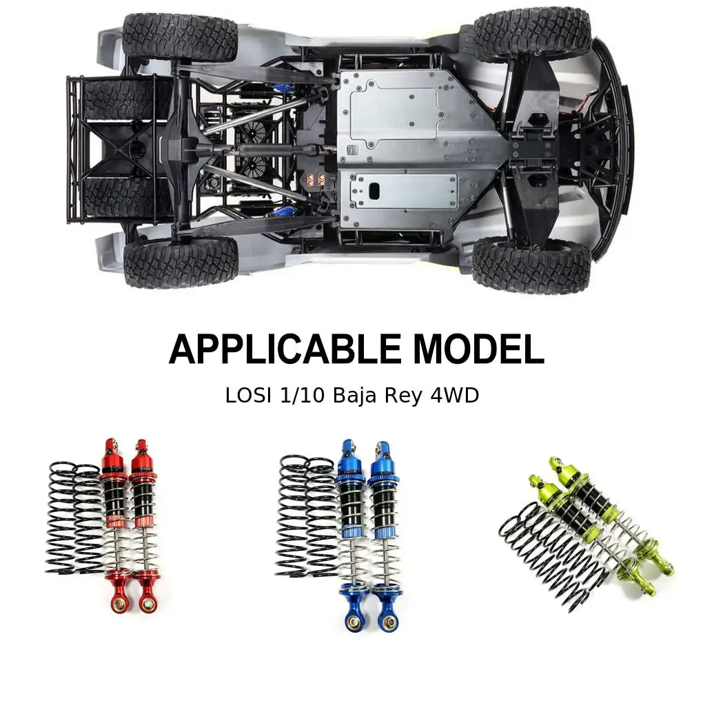 RCGOFOLLOW 2pcs Aluminum Alloy Wear-resistant Front Rear Shock Absorber For 1/10 Rc Front Rear Shock Absorber LOSI Baja