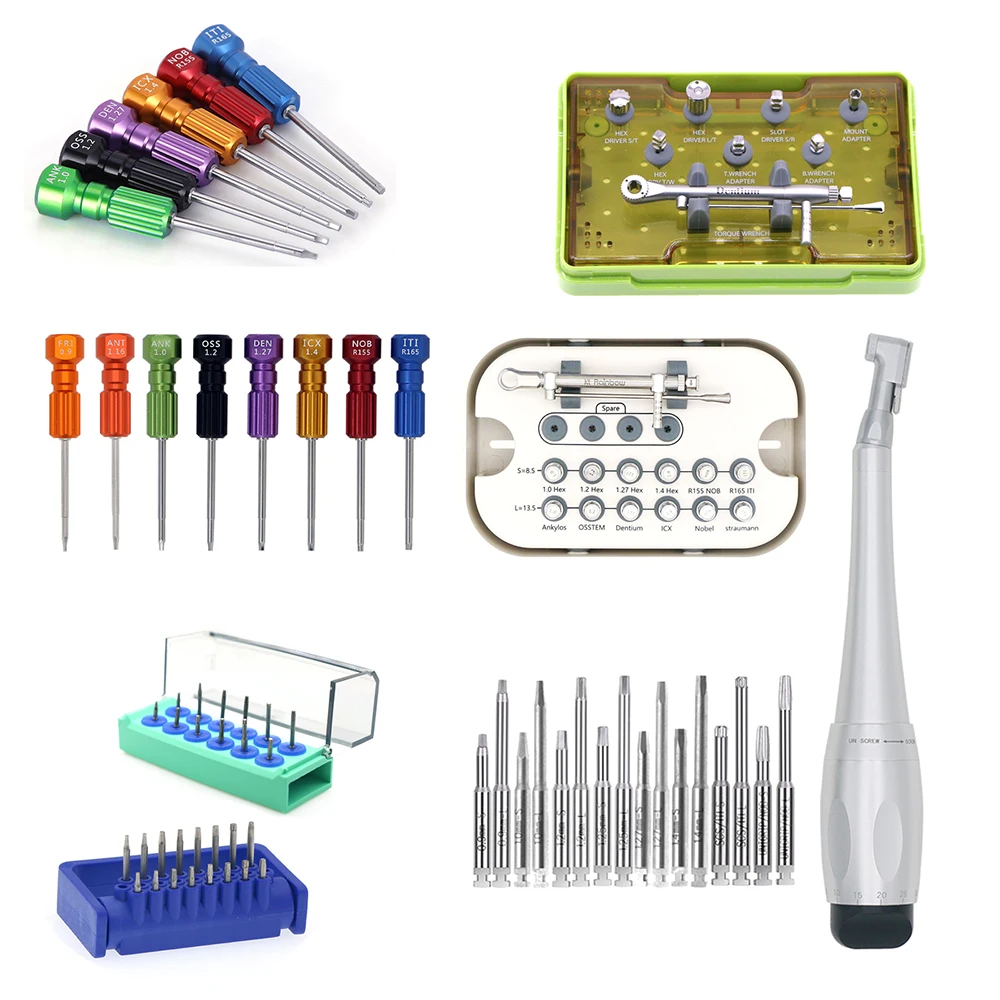 

Dental Implant Handle Tools Universal Prosthetic Restoration Hand Driver Kit KT Rainbow Restorative Kit Screwdriver Kit