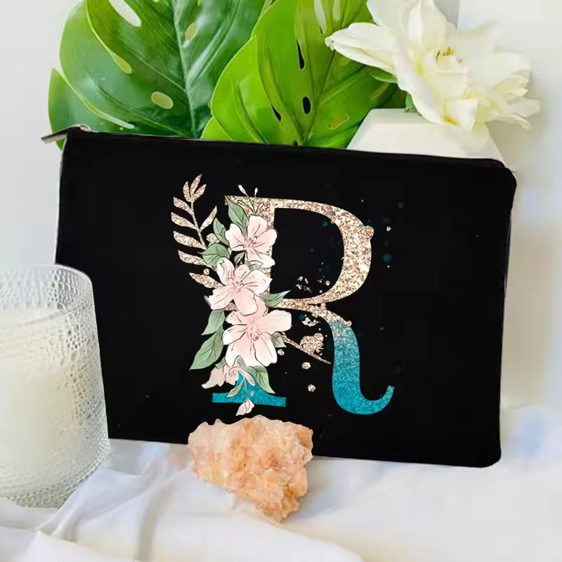 Gradient Initial Makeup Zipper Bags Fashion Travel Toilet Lipstick Pouch Bag Bachelorette Party Bridesmaid Cosmetic Clutch Purse - Image 25