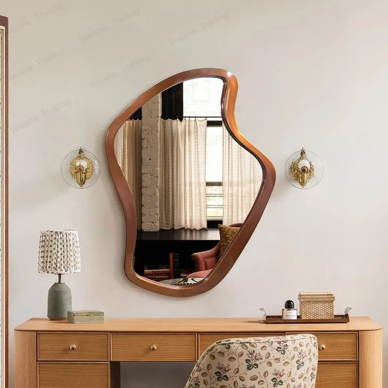 Nordic irregular vanity mirror light luxury wall hanging art decoration special-shaped anti-fog bathroom vanity mirror