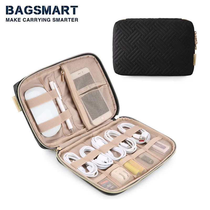 

BAGSMART Cable Bag Portable Digital Storage Pouch Waterproof Electronic Accessories Phone USB Charger Earphone Storage Bag