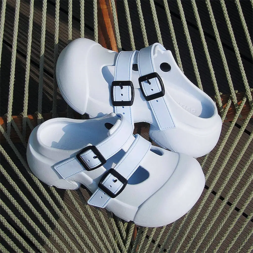 

Women Leisure Platform Sandals Slip-on Buckle Fashion Clogs Soft EVA Girls Student Summer Shoes Home Street Slippers