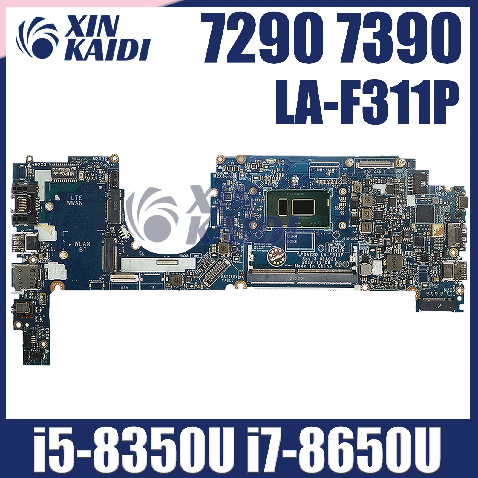 LA-F311P With i5-8350/i7-8650 CPU Mainboard For Dell Latitude 7290 7390 Laptop motherboard 100% full Tested ok