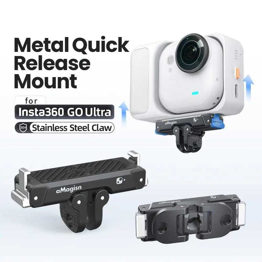 

Quick Release Magnetic Mount Base Foldable 1/4 Screw Hole Extension Mount Adapter Aluminum Alloy for Insta360 Go Ultra