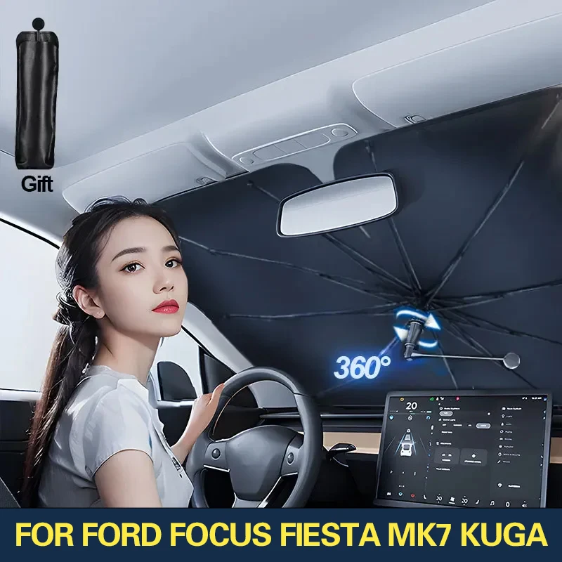 

For Ford Focus Fiesta MK7 MK5 MK4 MK6 Kuga Car Sunshade Umbrella Car Sun Shade Protector Accessories No Harm To Display