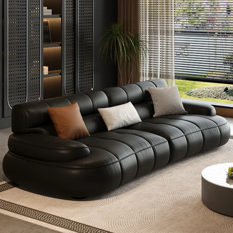 Leather Small Apartment Living Room Apartment Guest Special-Shaped Personality Creative Antique Leather Sofa Furniture