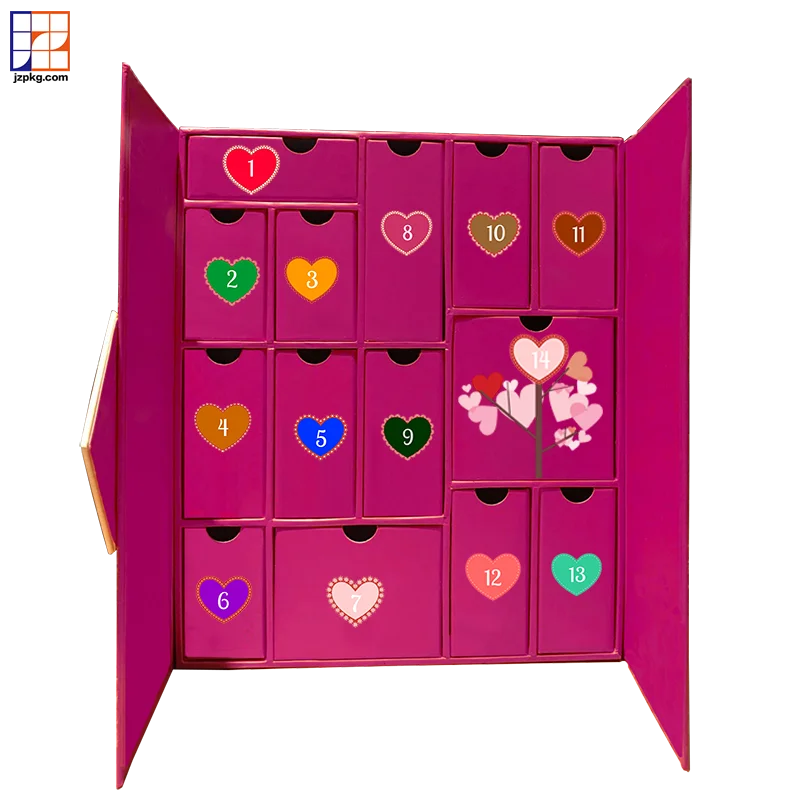 Customized queryCustom 14 Drawers Packaging Box Set Cosmetic Empty Gift Box Countdown Beauty Valentines Advent Calendar Box 14 D