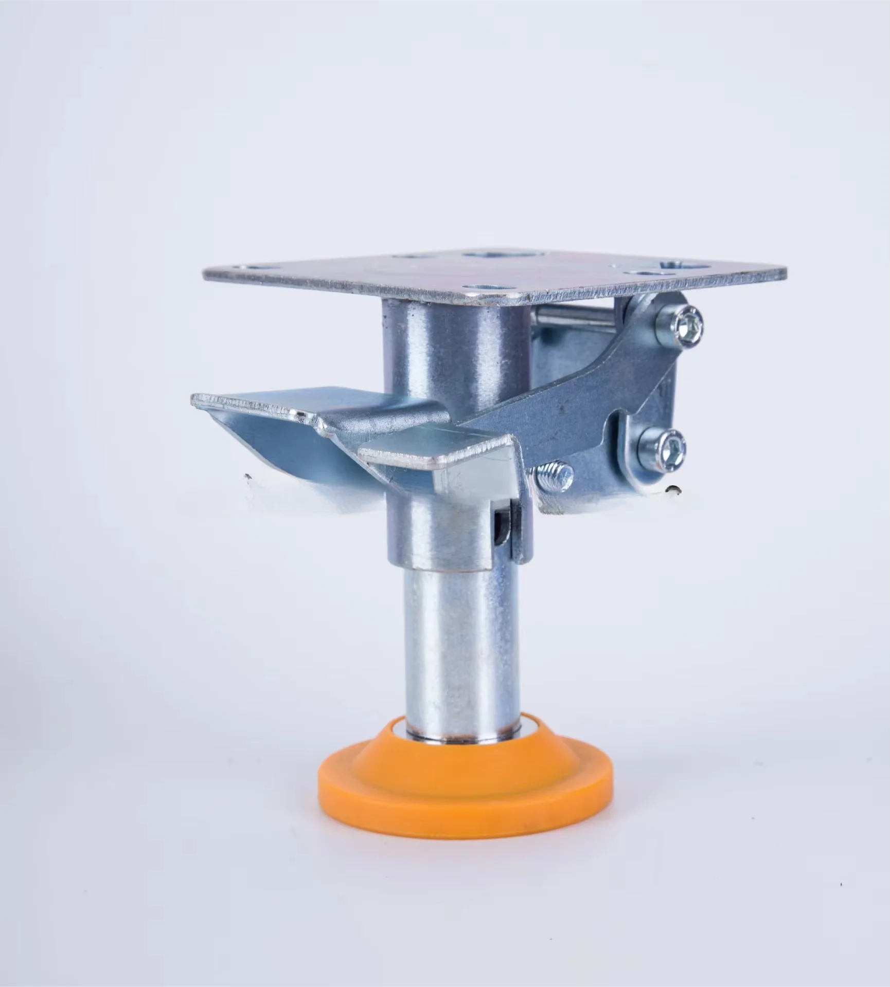 Cerradura Suelo Carrito Ajustable Galvanizada Hierro, Rueda Giratoria Freno, Cerradura Suelo Ruedas 4 ~ 5 Pulgadas Almohadilla T