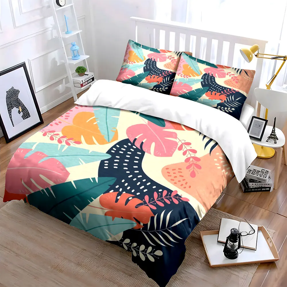 

Tropical Pattern Three-Piece Set Exquisite three-piece bedding set gift for kids and adults