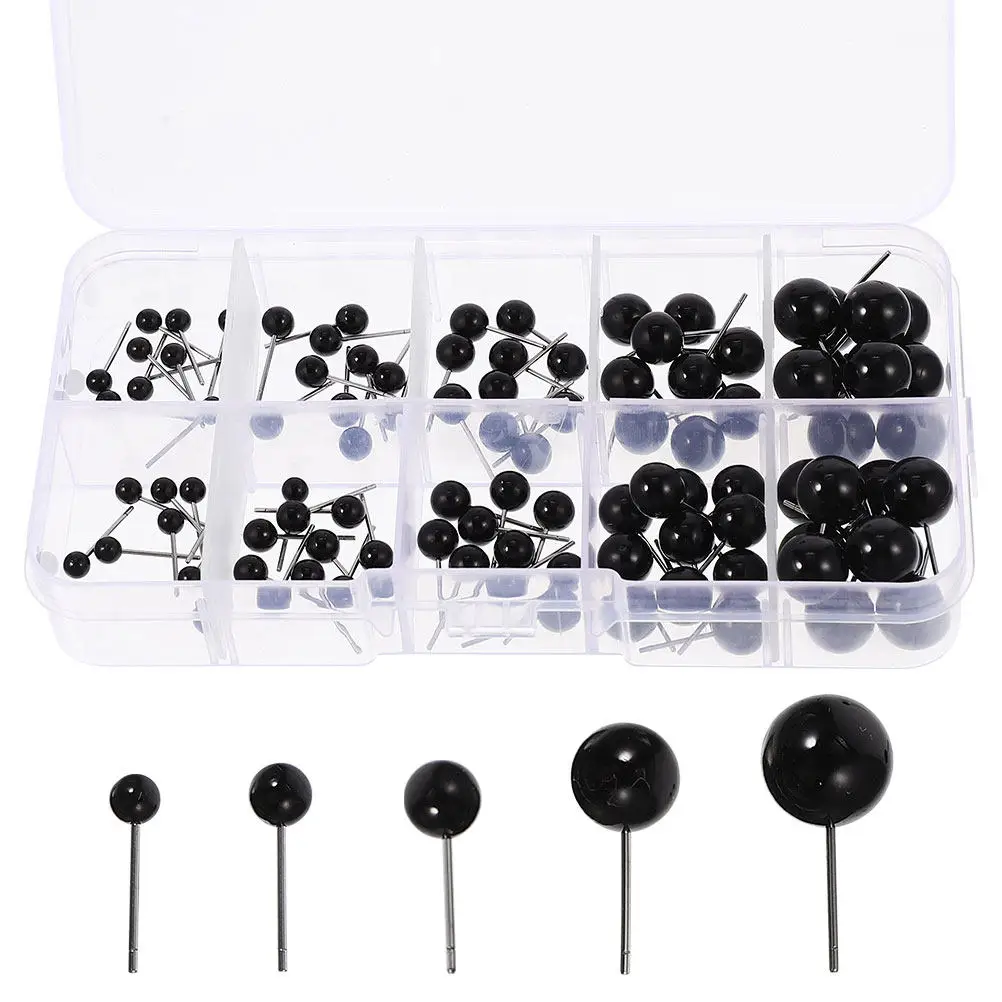 

100Pcs Safety Eyes DIY Accessories ABS Steel Pins for Crochet Stuffed Animals Realistic Plastic Eyes Craft Supplies