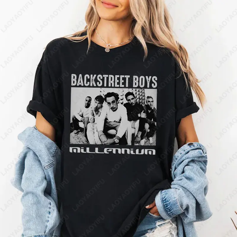Backstreet Boys Tour American Boy Band BSB Fan Tshirt Gift Unique Portrait Printed Tops Women Men Cotton Nostalgia Classics Tees