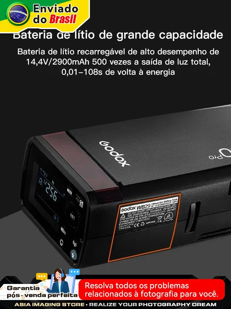 Godox AD200Pro II AD200 PROII كاميرا خارجية جيب ضوء فلاش TTL HSS 2.4G لـ DSLR بدون مرآة سوني كانون نيكون