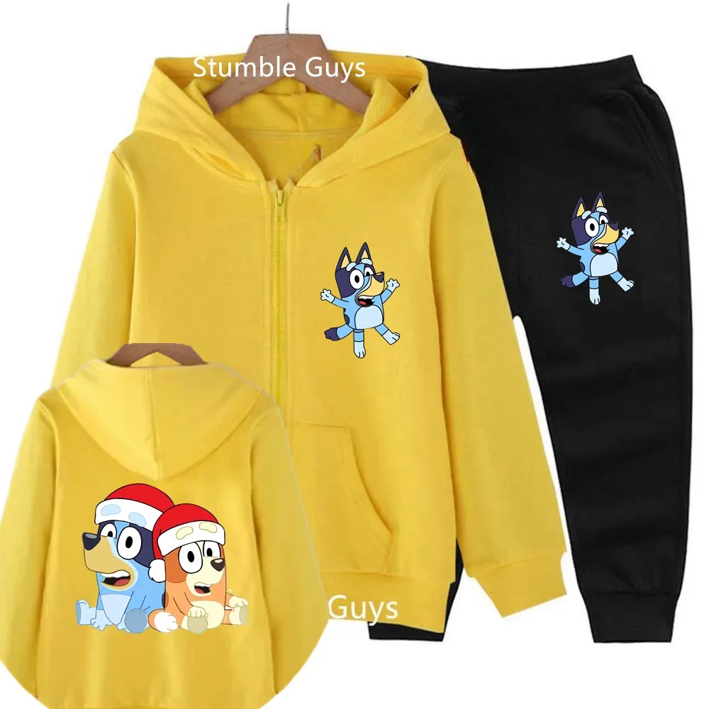 Miniso Disney Blue Hot Selling Athleisure Party Family Top for kids 1-14 years old Cute boys girls zipper hoodie set