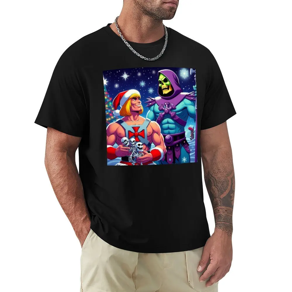 Fresh He Man And Skeletor Xmas for Sale T-shirt  Campaign Tshirt Casual Graphic Geek Leisure USA Size