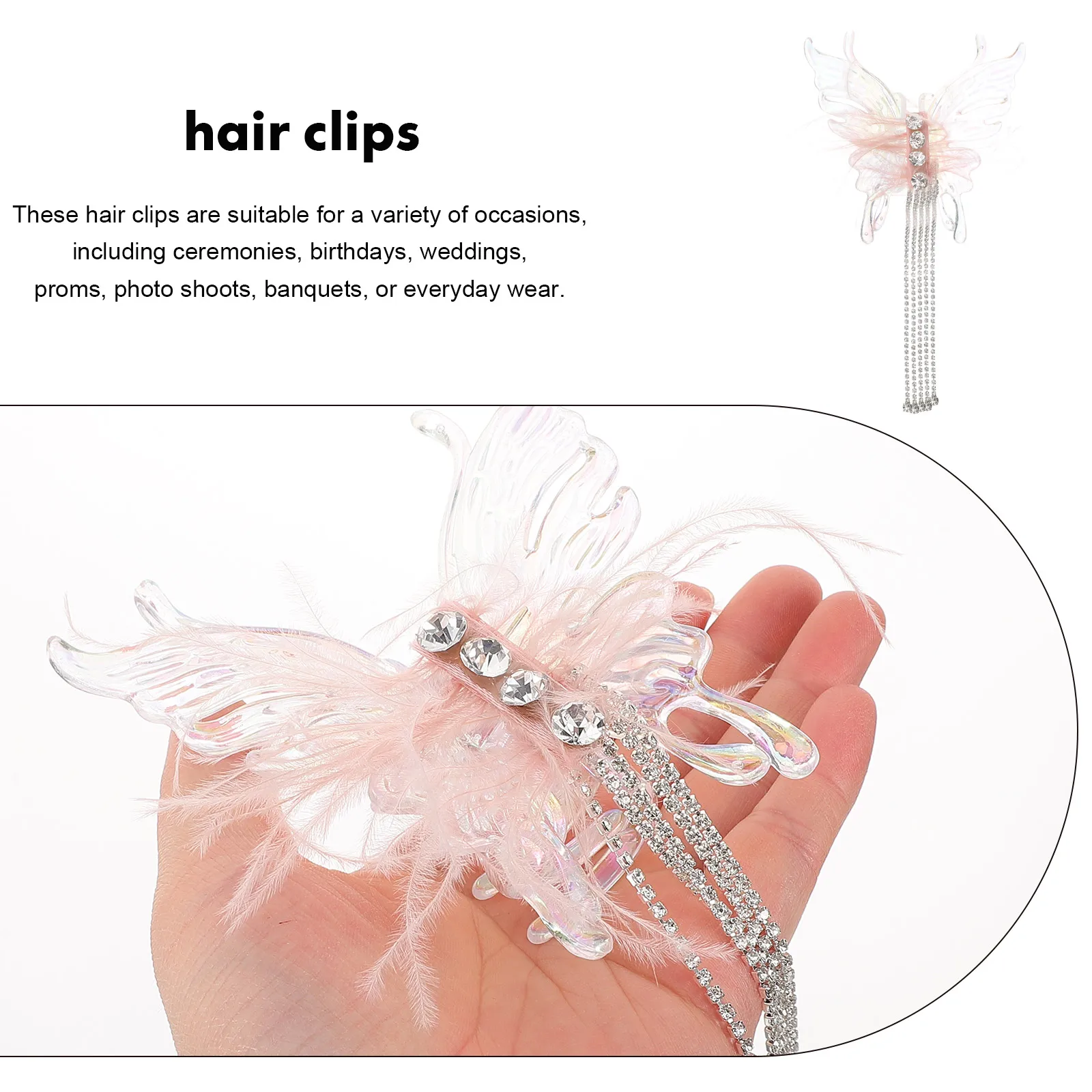 

Заколки-бабочки для женщин и девочек с кисточкой, тонкие декоративные заколки для свадьбы, выпускного вечера, дня рождения, детские волосы для подростков и невесты