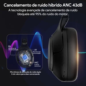 QCY-H3 ANC ERHARROWS Wireless, Bluetooth 5.4, Hi-See-Audio, Over Ohr-Headset, hybride aktive Rauschunterdrückung, Köpfe, 60h, 43 dB 8 Hauptverkäufe Ladegerät QCY - №6